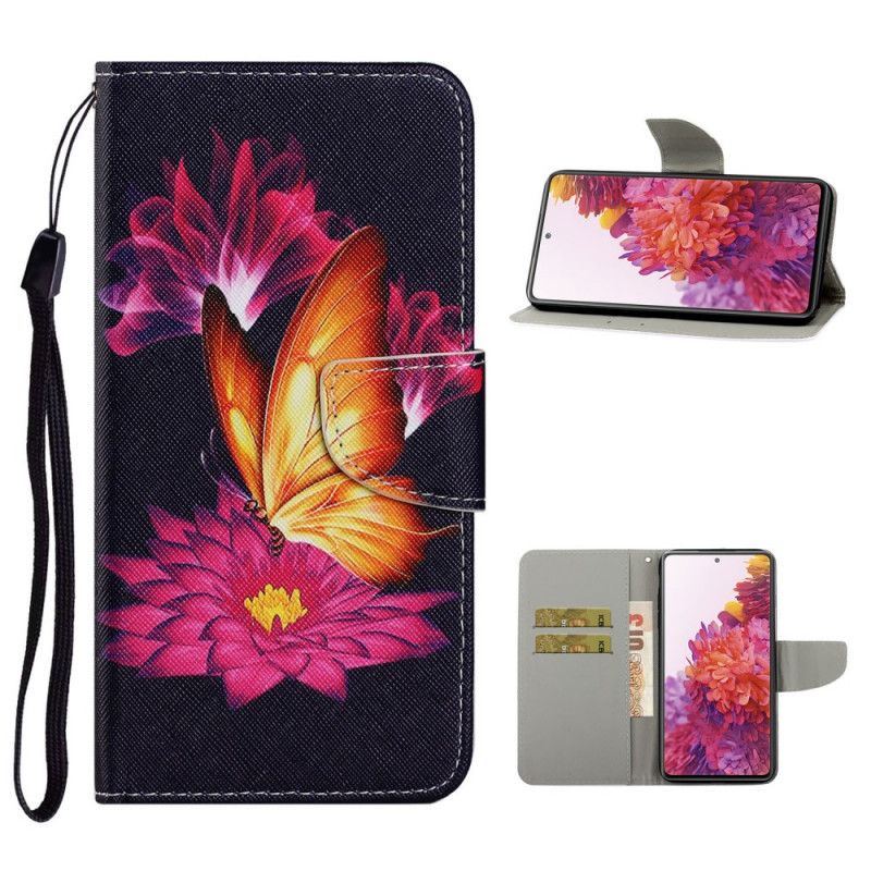 Bescherming Hoesje Samsung Galaxy S20 FE Telefoonhoesje Vlinder En Lotus