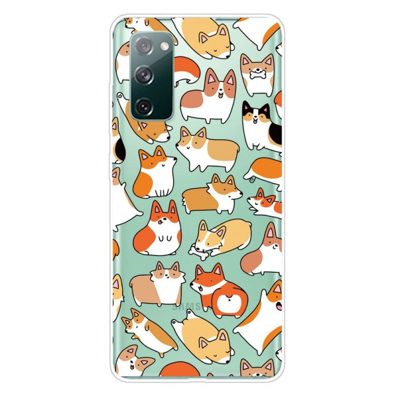 Case Hoesje Samsung Galaxy S20 FE Telefoonhoesje Transparant Meerdere Honden