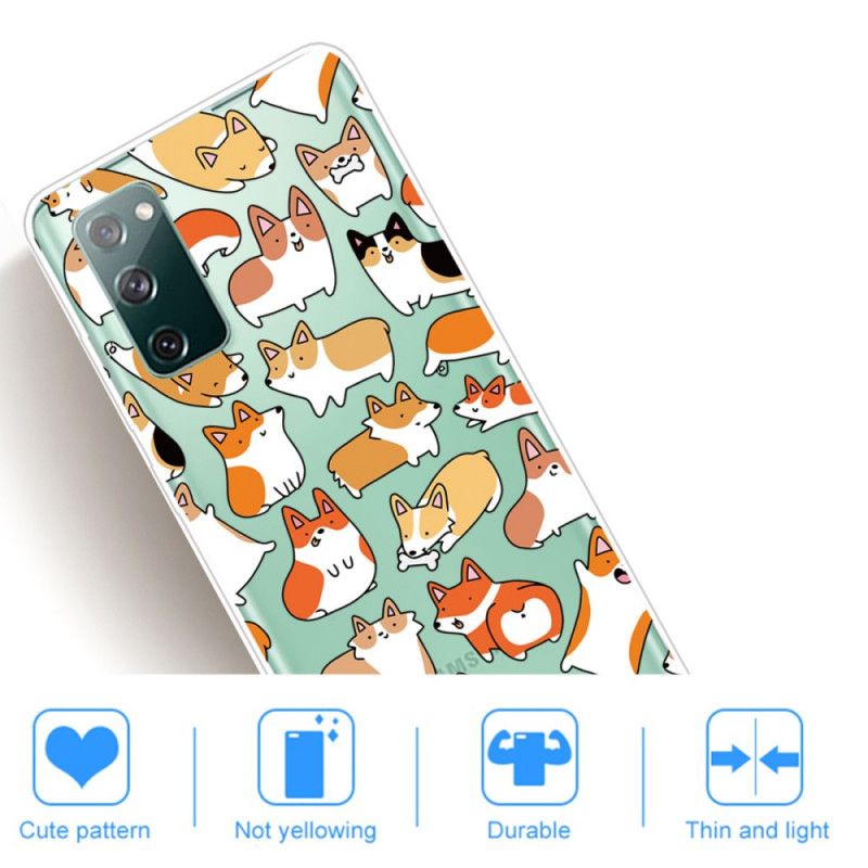 Case Hoesje Samsung Galaxy S20 FE Telefoonhoesje Transparant Meerdere Honden