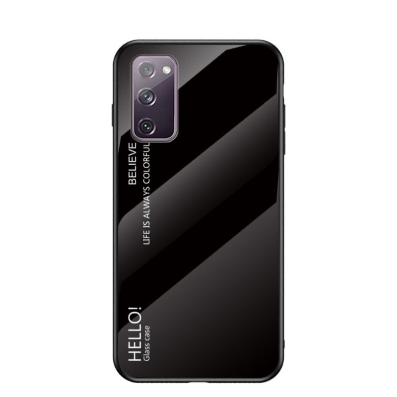 Case Hoesje Samsung Galaxy S20 FE Wit Zwart Telefoonhoesje Hallo Gehard Glas