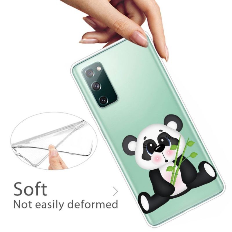 Cover Hoesje Samsung Galaxy S20 FE Telefoonhoesje Transparante Droevige Panda