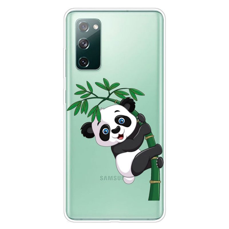 Cover Hoesje Samsung Galaxy S20 FE Telefoonhoesje Transparante Panda Op Bamboe