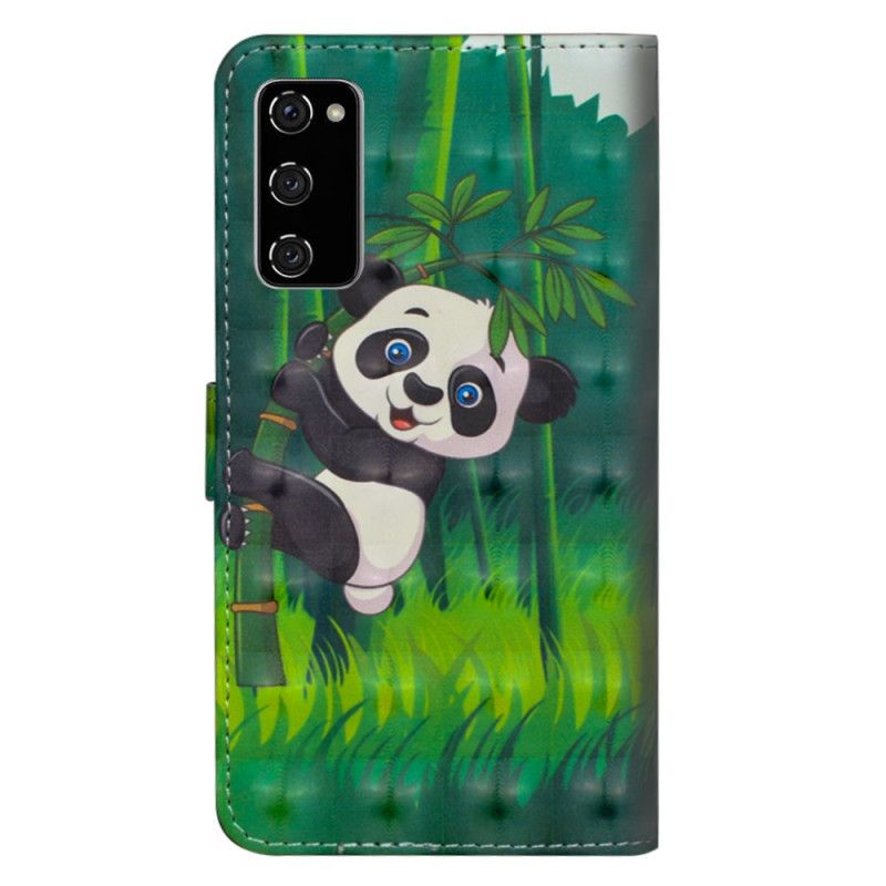 Flip Case Leren Samsung Galaxy S20 FE Panda En Bamboe