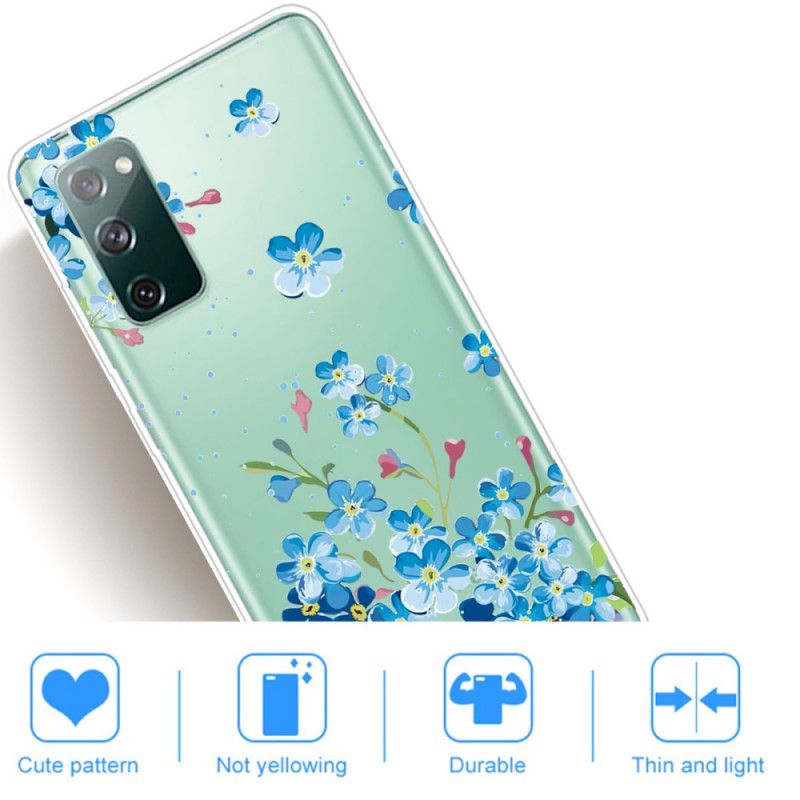 Hoesje Samsung Galaxy S20 FE Blauwe Bloemen