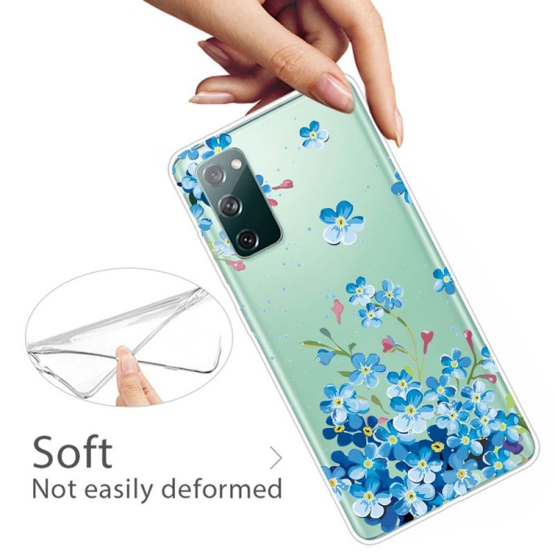 Hoesje Samsung Galaxy S20 FE Blauwe Bloemen