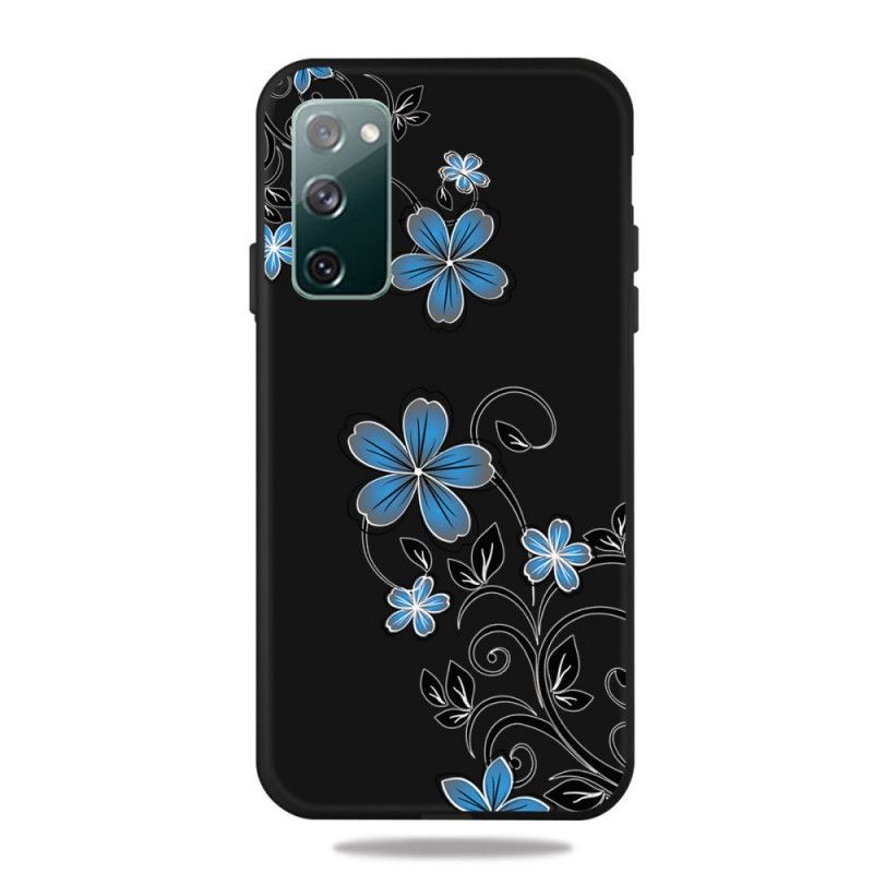 Hoesje Samsung Galaxy S20 FE Telefoonhoesje Blauwe Bloemen