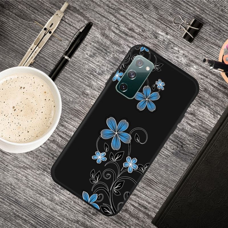 Hoesje Samsung Galaxy S20 FE Telefoonhoesje Blauwe Bloemen