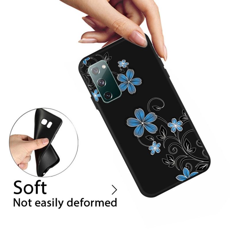 Hoesje Samsung Galaxy S20 FE Telefoonhoesje Blauwe Bloemen