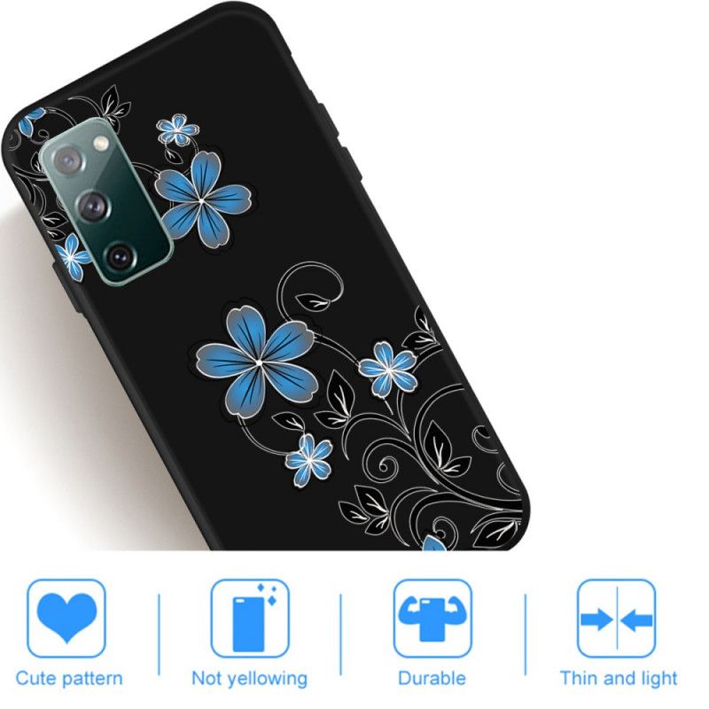 Hoesje Samsung Galaxy S20 FE Telefoonhoesje Blauwe Bloemen