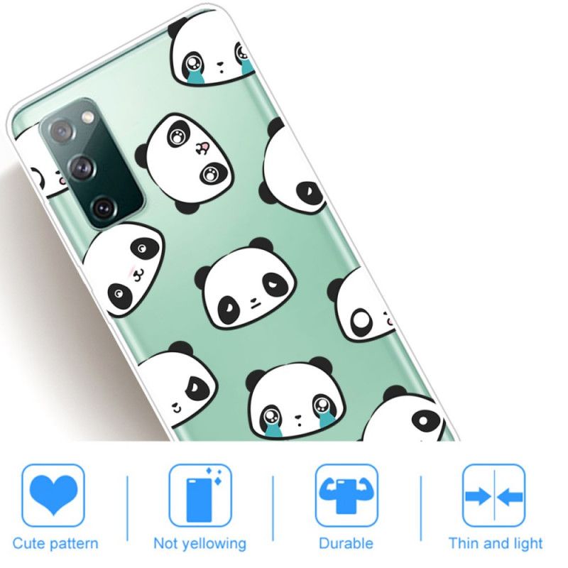 Hoesje Samsung Galaxy S20 FE Transparante Sentimentele Panda'S