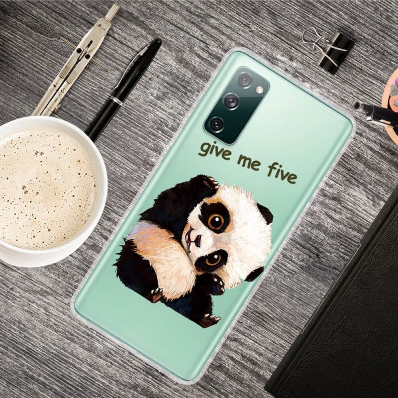 Hoesje voor Samsung Galaxy S20 FE Doorzichtige Panda Geef Me Er Vijf