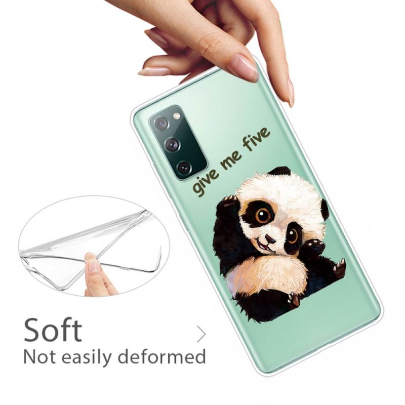 Hoesje voor Samsung Galaxy S20 FE Doorzichtige Panda Geef Me Er Vijf