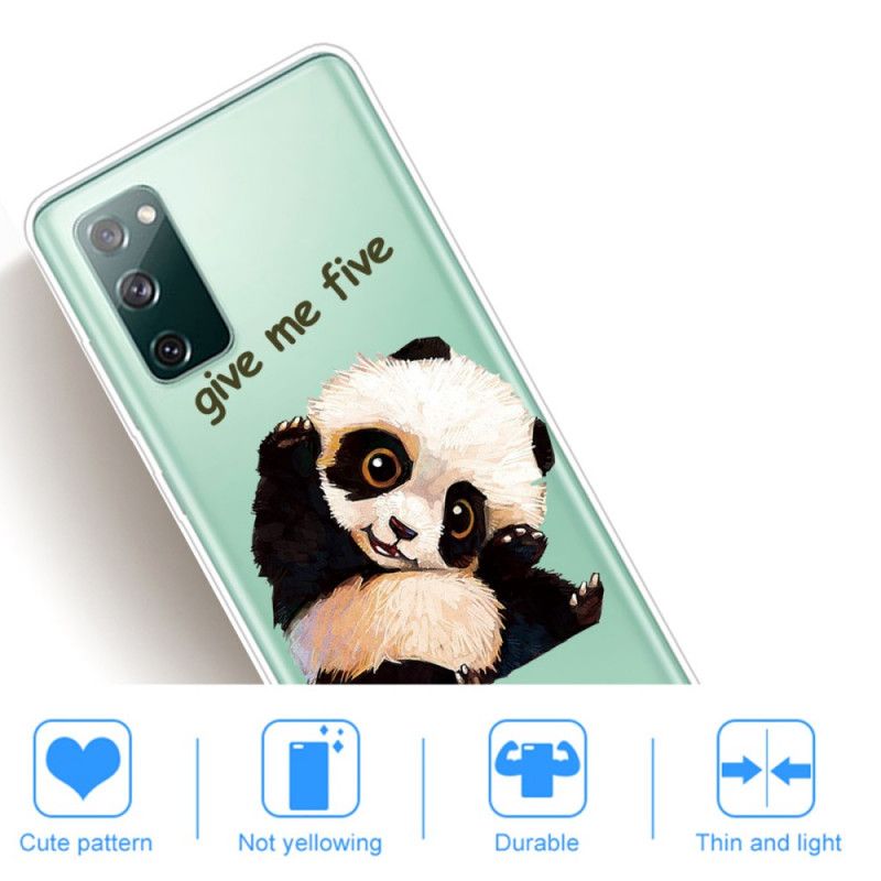 Hoesje voor Samsung Galaxy S20 FE Doorzichtige Panda Geef Me Er Vijf