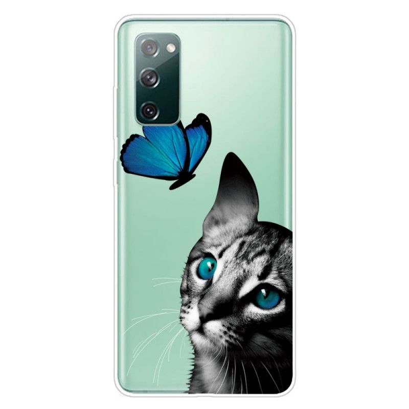 Hoesje voor Samsung Galaxy S20 FE Kat En Vlinder