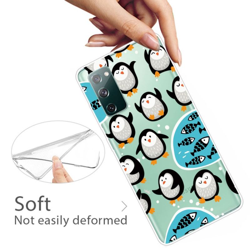 Hoesje voor Samsung Galaxy S20 FE Pinguïns En Vissen