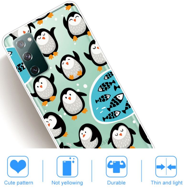 Hoesje voor Samsung Galaxy S20 FE Pinguïns En Vissen