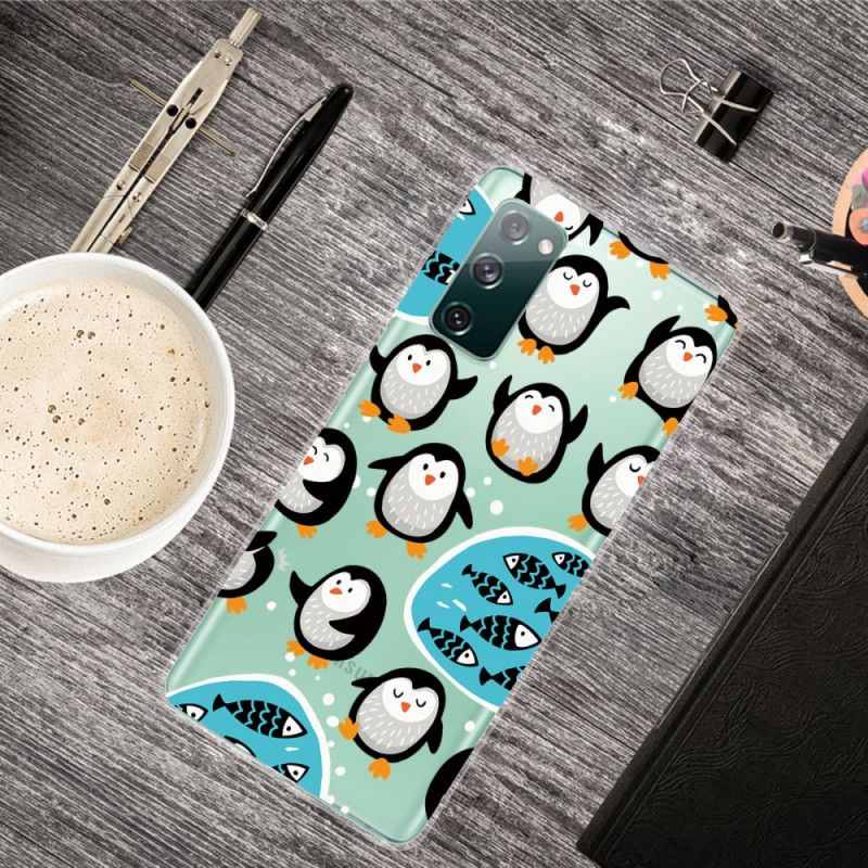 Hoesje voor Samsung Galaxy S20 FE Pinguïns En Vissen