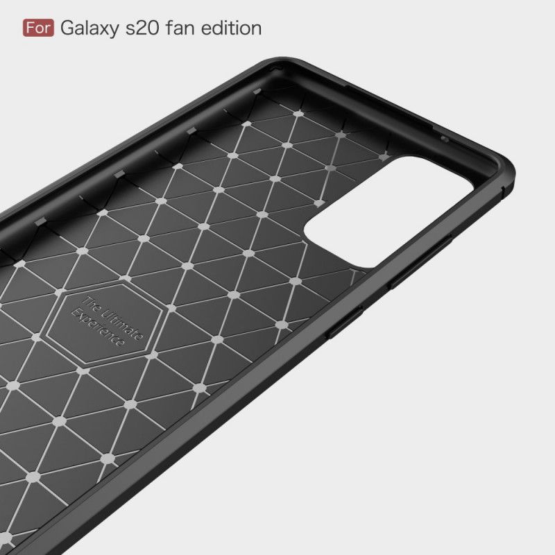 Hoesje voor Samsung Galaxy S20 FE Rood Zwart Geborsteld Koolstofvezel