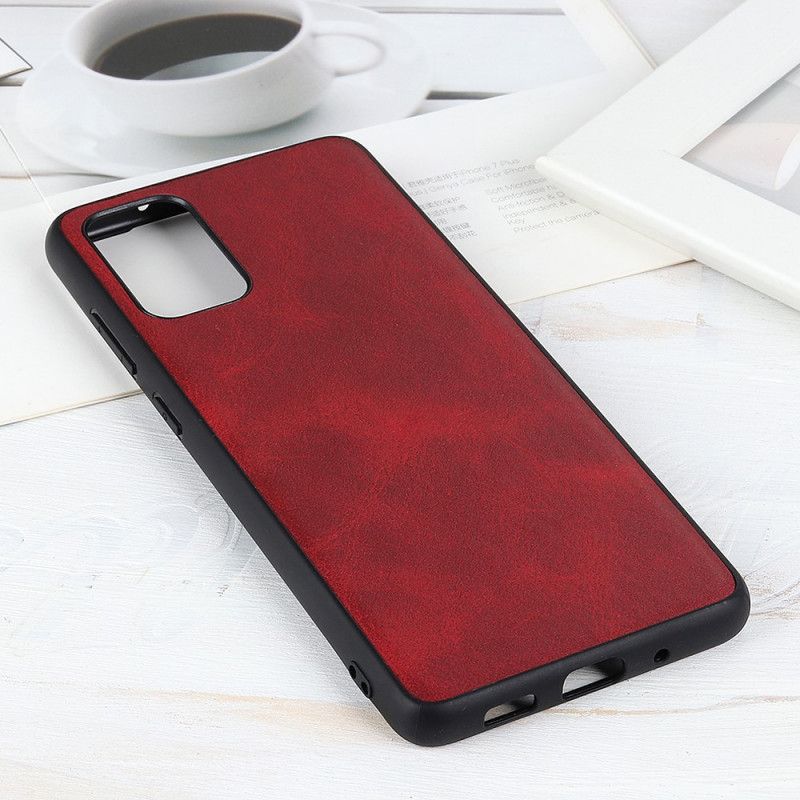 Hoesje voor Samsung Galaxy S20 FE Rood Zwart Leerstijl