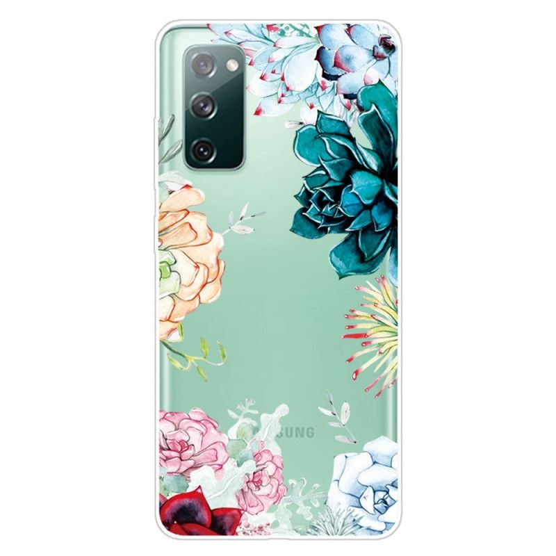 Hoesje voor Samsung Galaxy S20 FE Transparante Aquarelbloemen