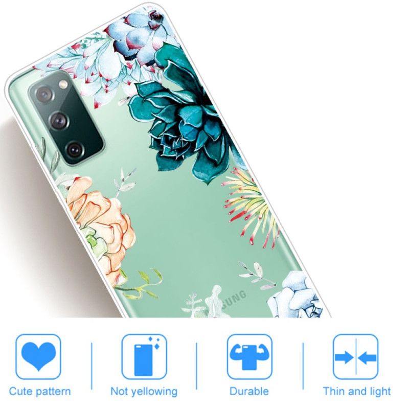 Hoesje voor Samsung Galaxy S20 FE Transparante Aquarelbloemen