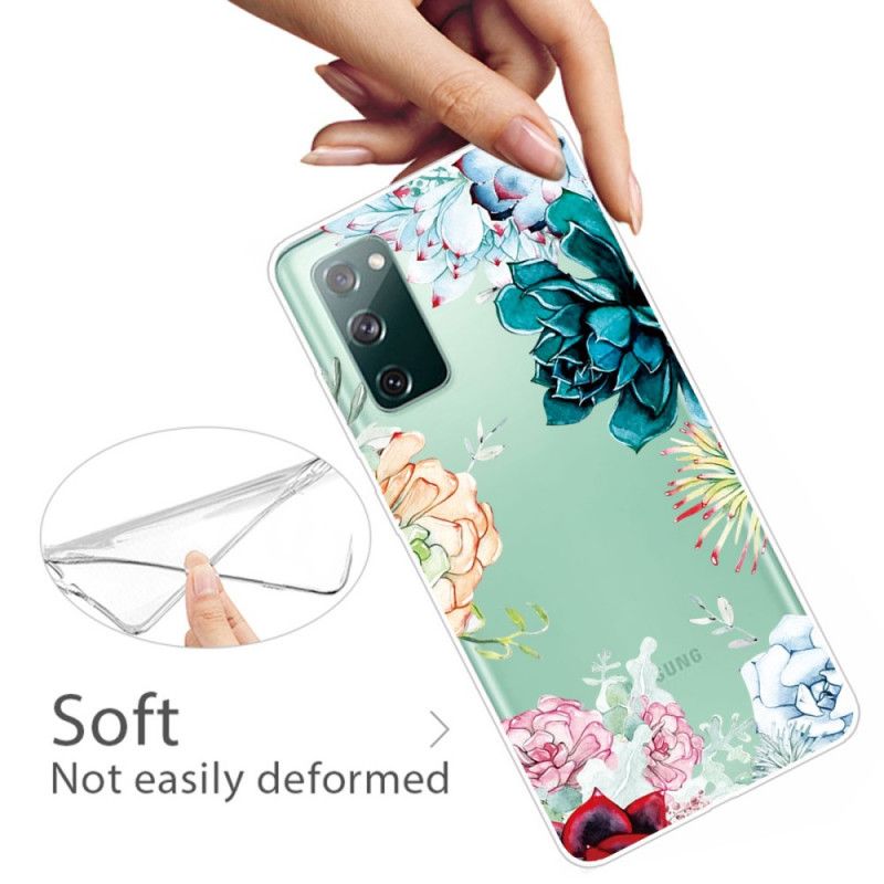 Hoesje voor Samsung Galaxy S20 FE Transparante Aquarelbloemen