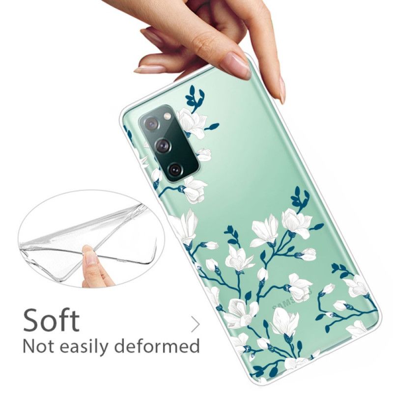 Hoesje voor Samsung Galaxy S20 FE Witte Bloemen