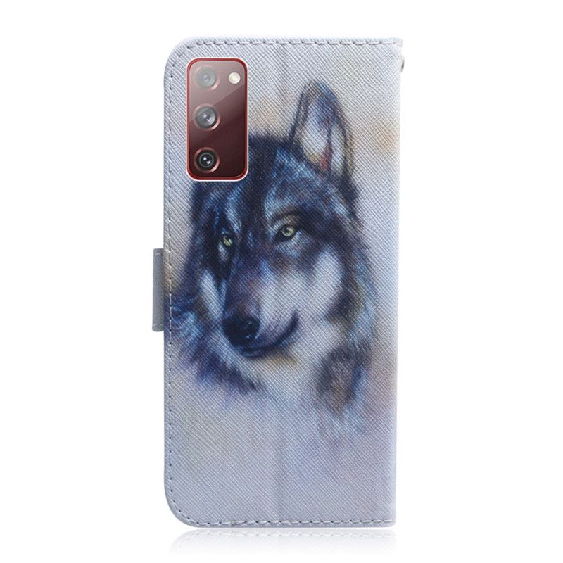 Leren Hoesje Samsung Galaxy S20 FE Blik Van Een Hond