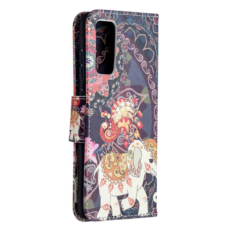 Leren Hoesje Samsung Galaxy S20 FE Etnische Olifantenmandala