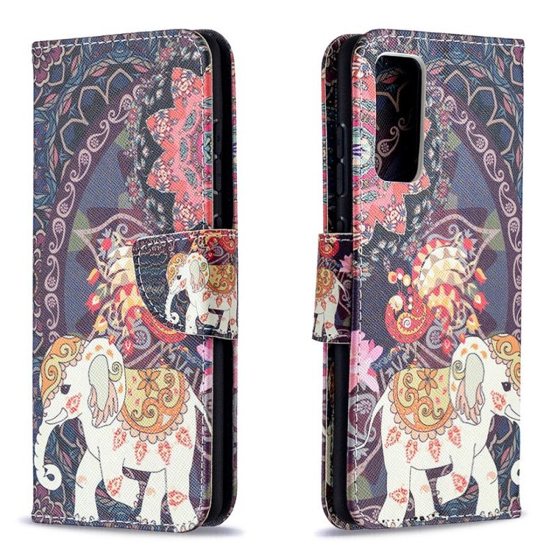 Leren Hoesje Samsung Galaxy S20 FE Etnische Olifantenmandala