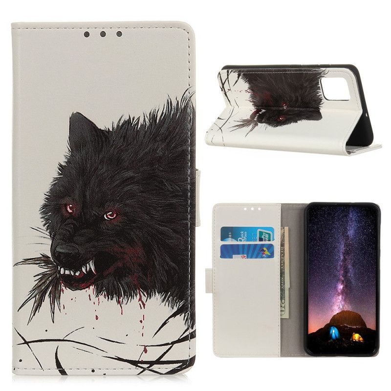 Leren Hoesje Samsung Galaxy S20 FE Hongerige Wolf