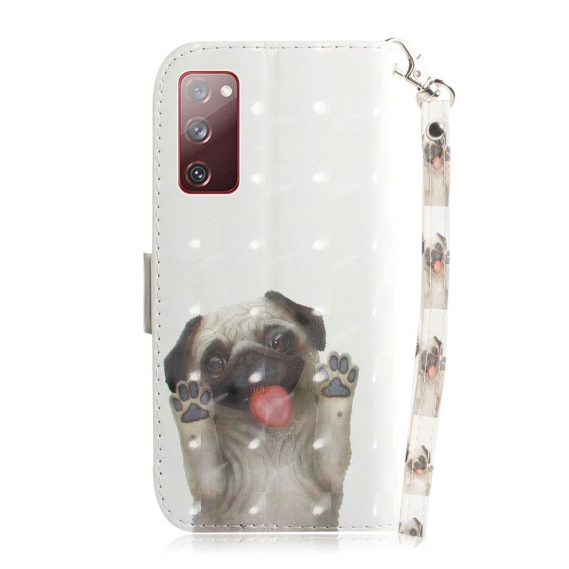 Leren Hoesje Samsung Galaxy S20 FE Hou Van Mijn Hond Met String