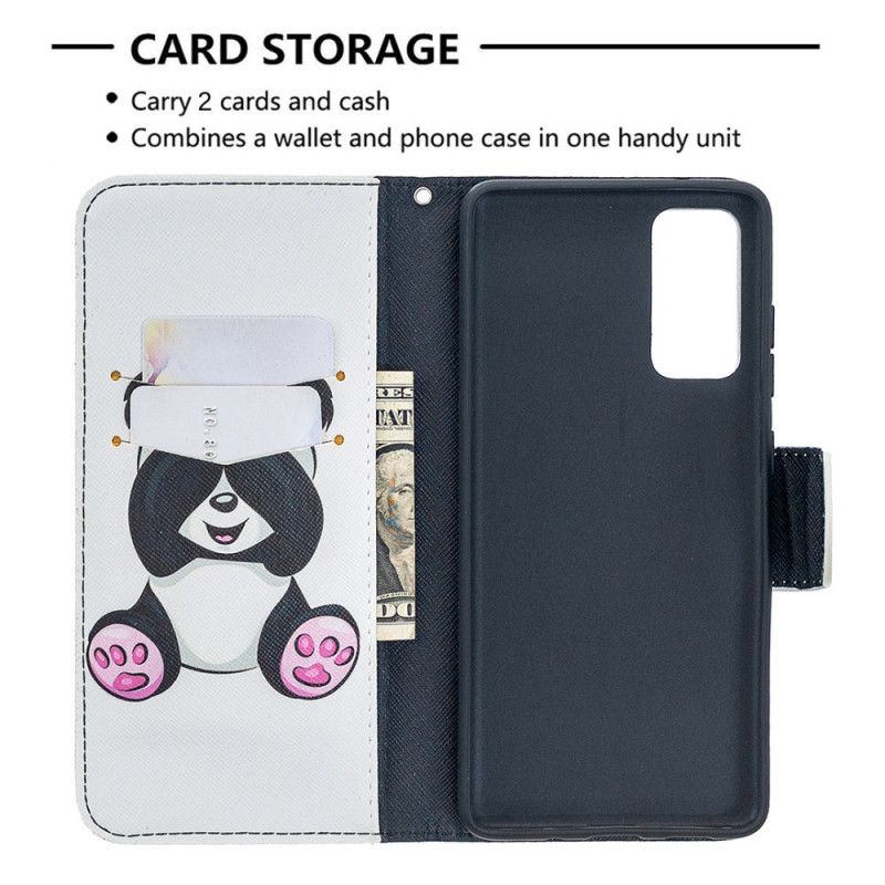 Leren Hoesje Samsung Galaxy S20 FE Leuke Panda