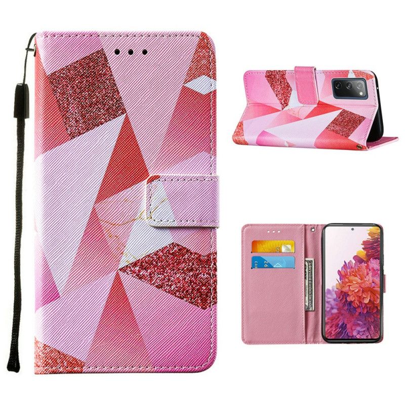 Leren Hoesje Samsung Galaxy S20 FE Roze Afbeelding