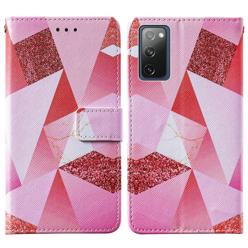 Leren Hoesje Samsung Galaxy S20 FE Roze Afbeelding