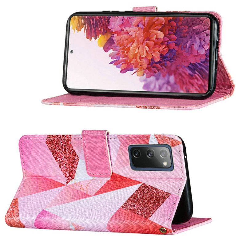 Leren Hoesje Samsung Galaxy S20 FE Roze Afbeelding