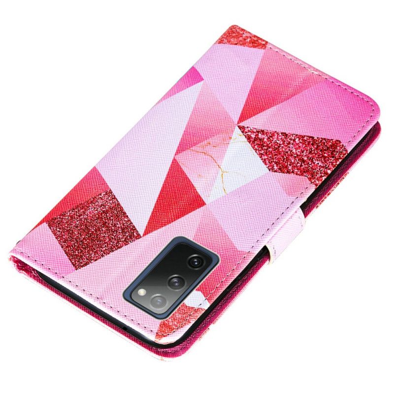 Leren Hoesje Samsung Galaxy S20 FE Roze Afbeelding