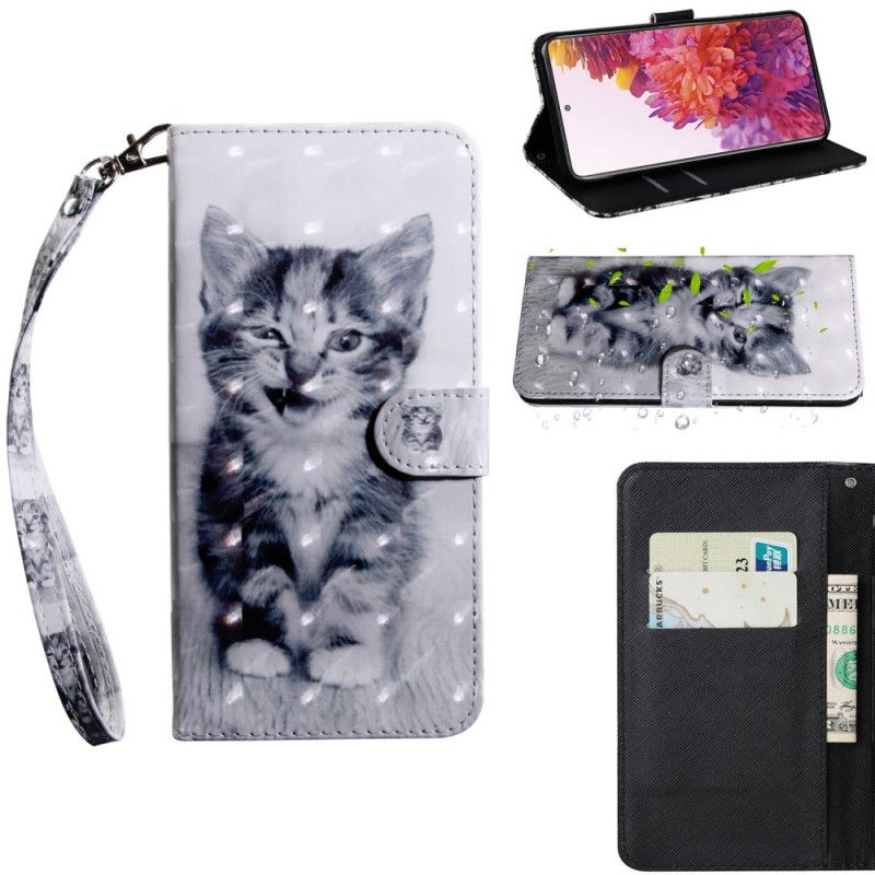 Leren Hoesje Samsung Galaxy S20 FE Telefoonhoesje Negeer Het Kitten