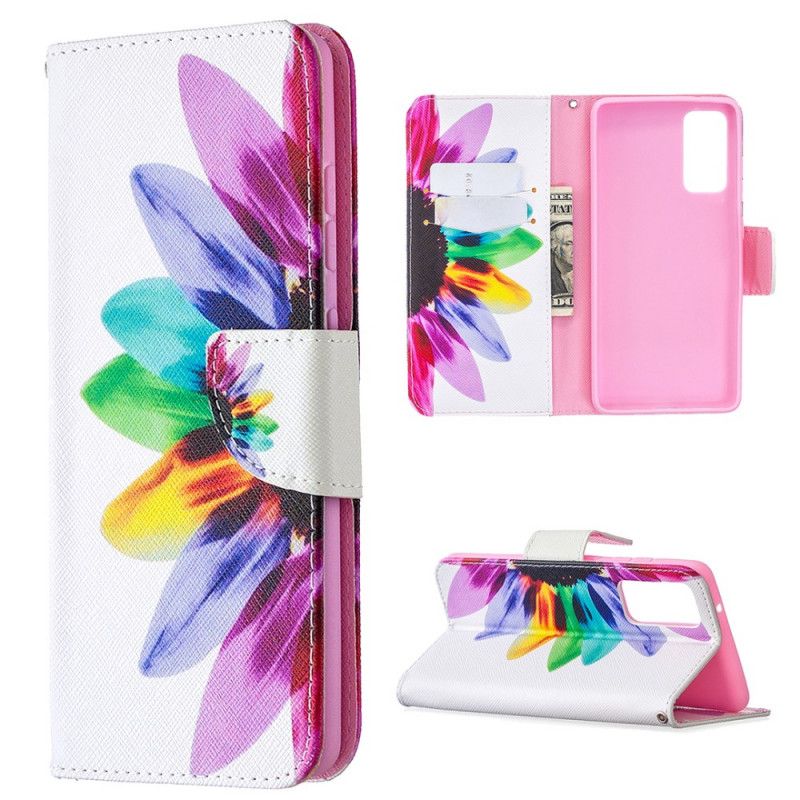 Leren Hoesje voor Samsung Galaxy S20 FE Aquarelbloem