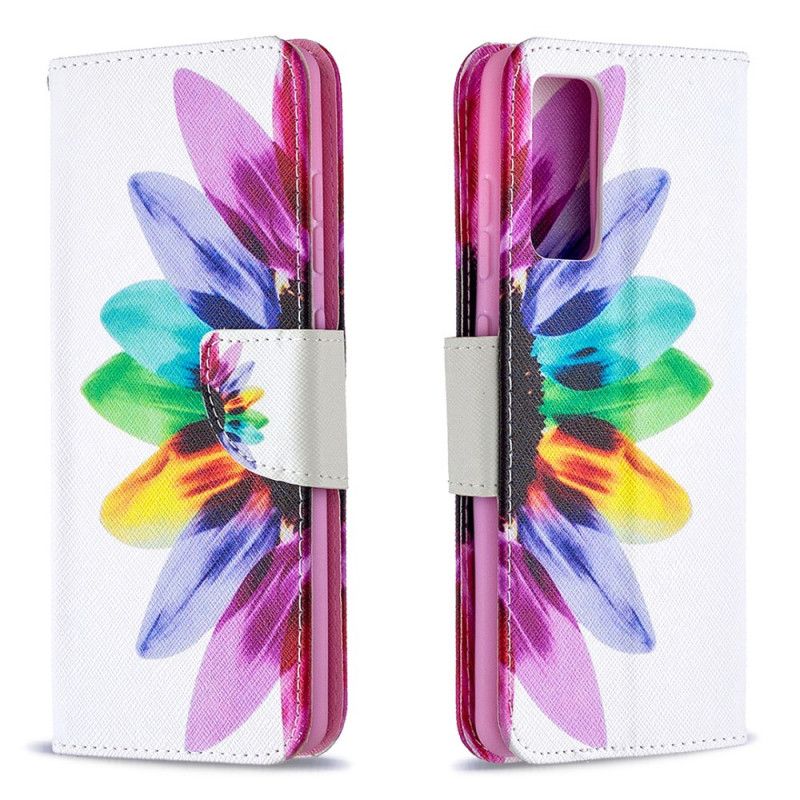 Leren Hoesje voor Samsung Galaxy S20 FE Aquarelbloem