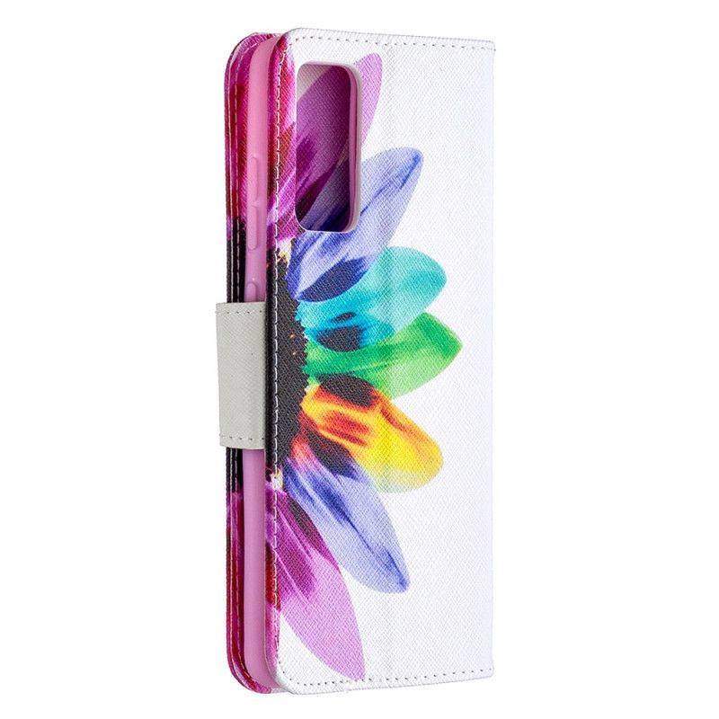 Leren Hoesje voor Samsung Galaxy S20 FE Aquarelbloem