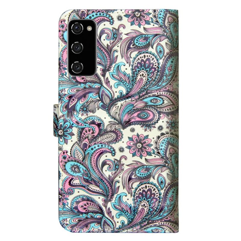 Leren Hoesje voor Samsung Galaxy S20 FE Bloemen Met Een Patroon