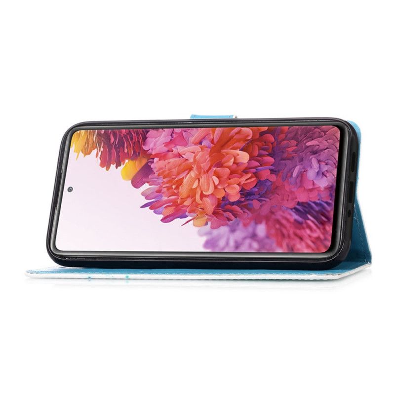 Leren Hoesje voor Samsung Galaxy S20 FE Bruin Lichtblauw Ernest En Reflectie