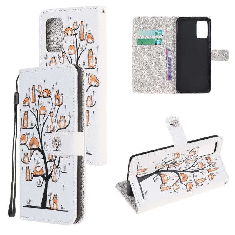 Leren Hoesje voor Samsung Galaxy S20 FE Funky String Katten