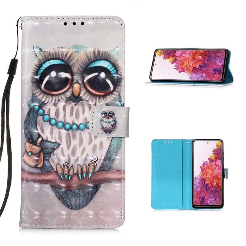 Leren Hoesje voor Samsung Galaxy S20 FE Juffrouw Uil