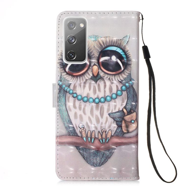 Leren Hoesje voor Samsung Galaxy S20 FE Juffrouw Uil