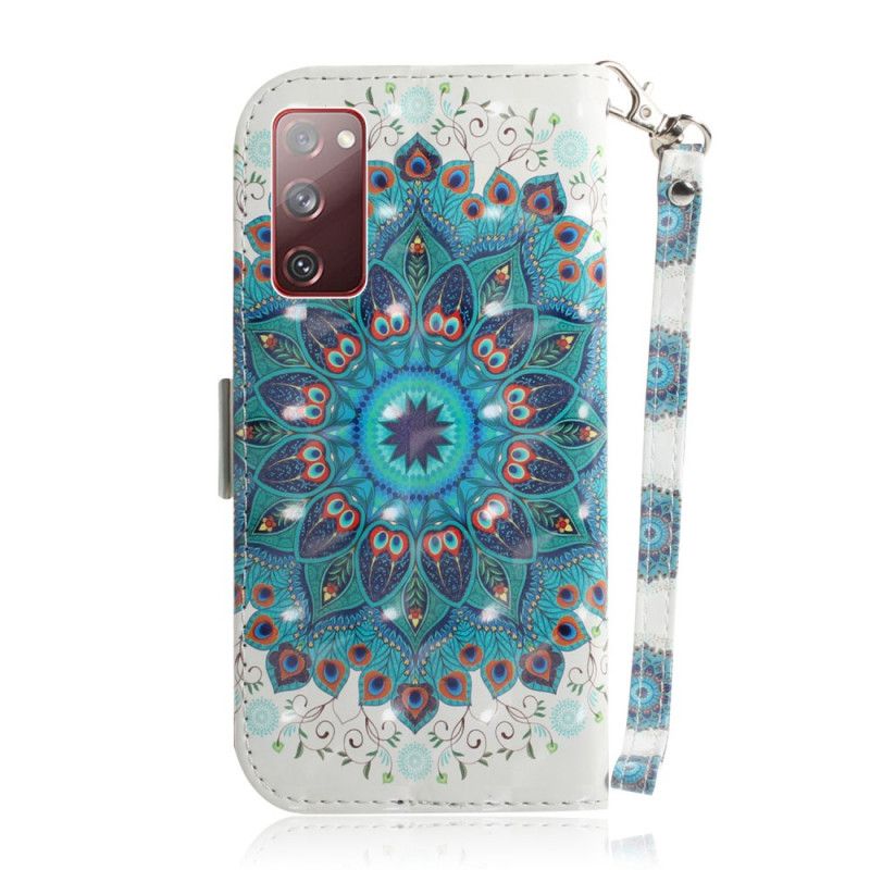 Leren Hoesje voor Samsung Galaxy S20 FE Meesterlijke Mandala Met String