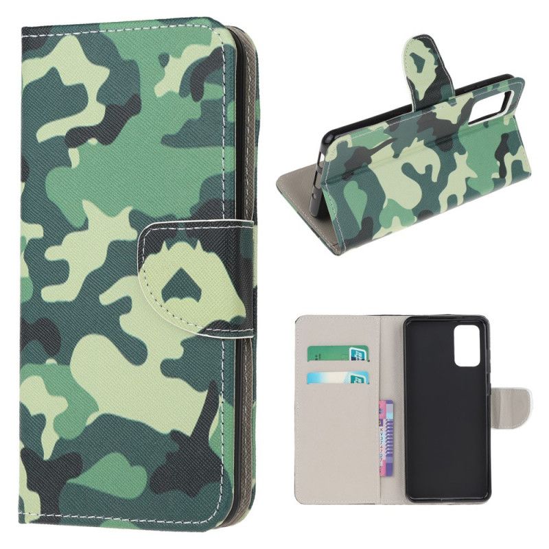Leren Hoesje voor Samsung Galaxy S20 FE Militaire Camouflage