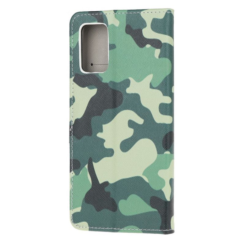 Leren Hoesje voor Samsung Galaxy S20 FE Militaire Camouflage