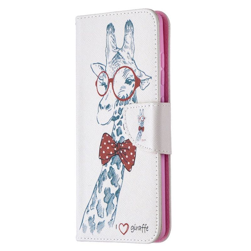 Leren Hoesje voor Samsung Galaxy S20 FE Nerd Giraf